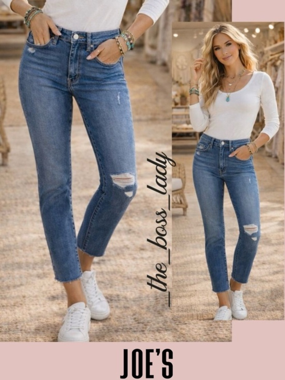 Joe's jeans ankle high rise stretchy skinny curvy distressed XS